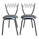 Pair of post-modern striped chairs, Italian work by Gio Ponti.