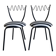 Pair of post-modern striped chairs, Italian work by Gio Ponti.