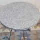 Round coffee table in grey granite and silver metal, German design 1960.