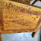 Vintage wooden veranda armchairs with inlaid marquetry 1930s