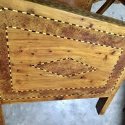 Fauteuils de véranda vintage en bois avec marqueterie incrustée 1930s