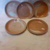 5 assiettes mignardises en grès vintage