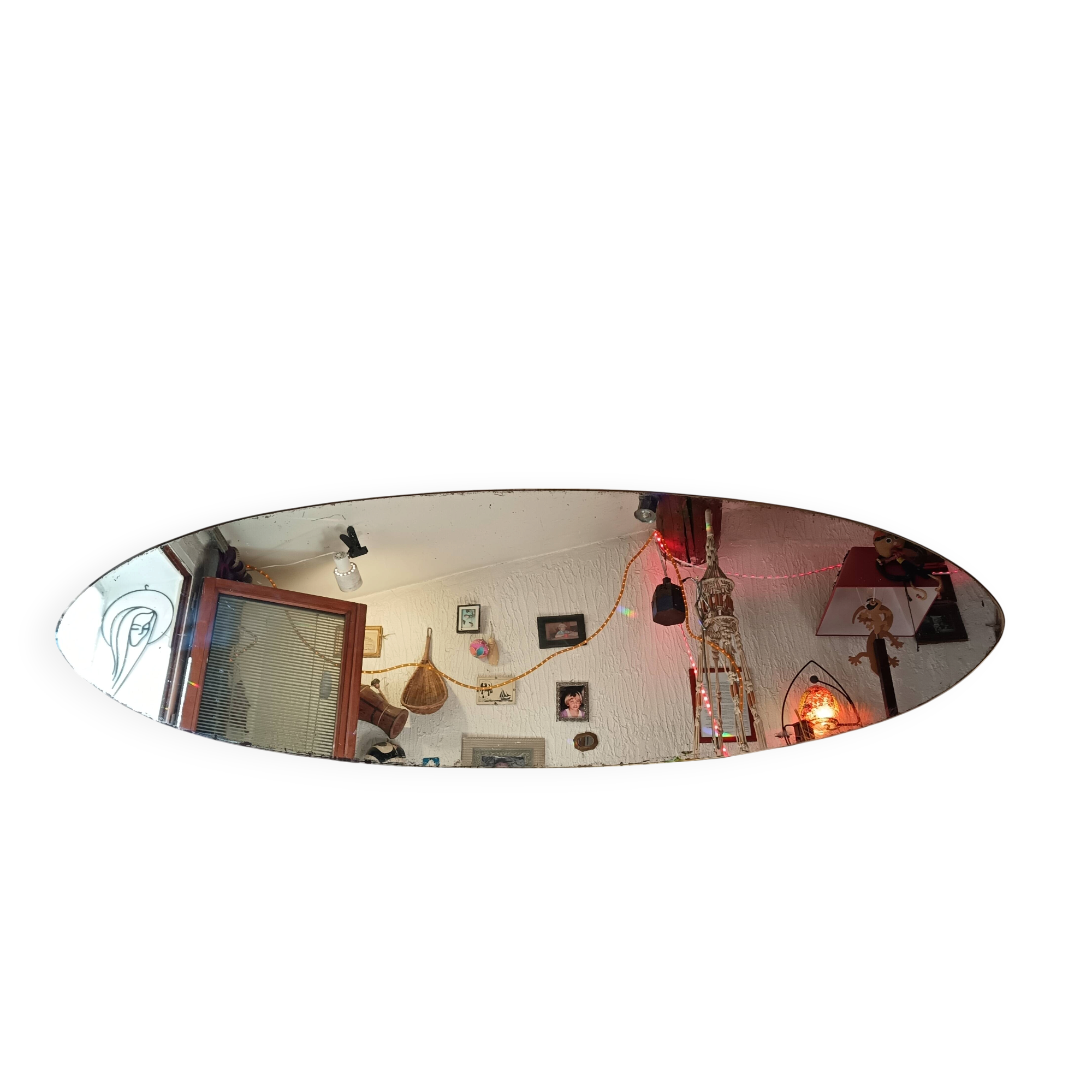 Italian oval wall mirror 1950.