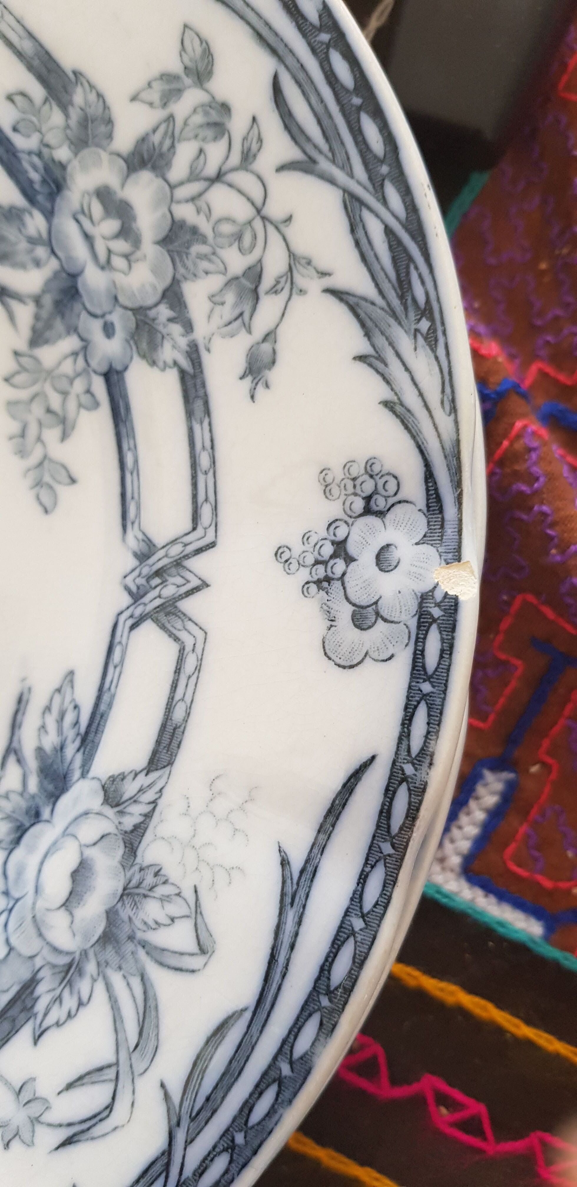 Set of 3 plates old blue motifs model Cerus