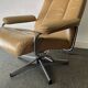 Mid-Century Scandinavian Leather Reclining Lounge Chair Chrome frame 1960s-