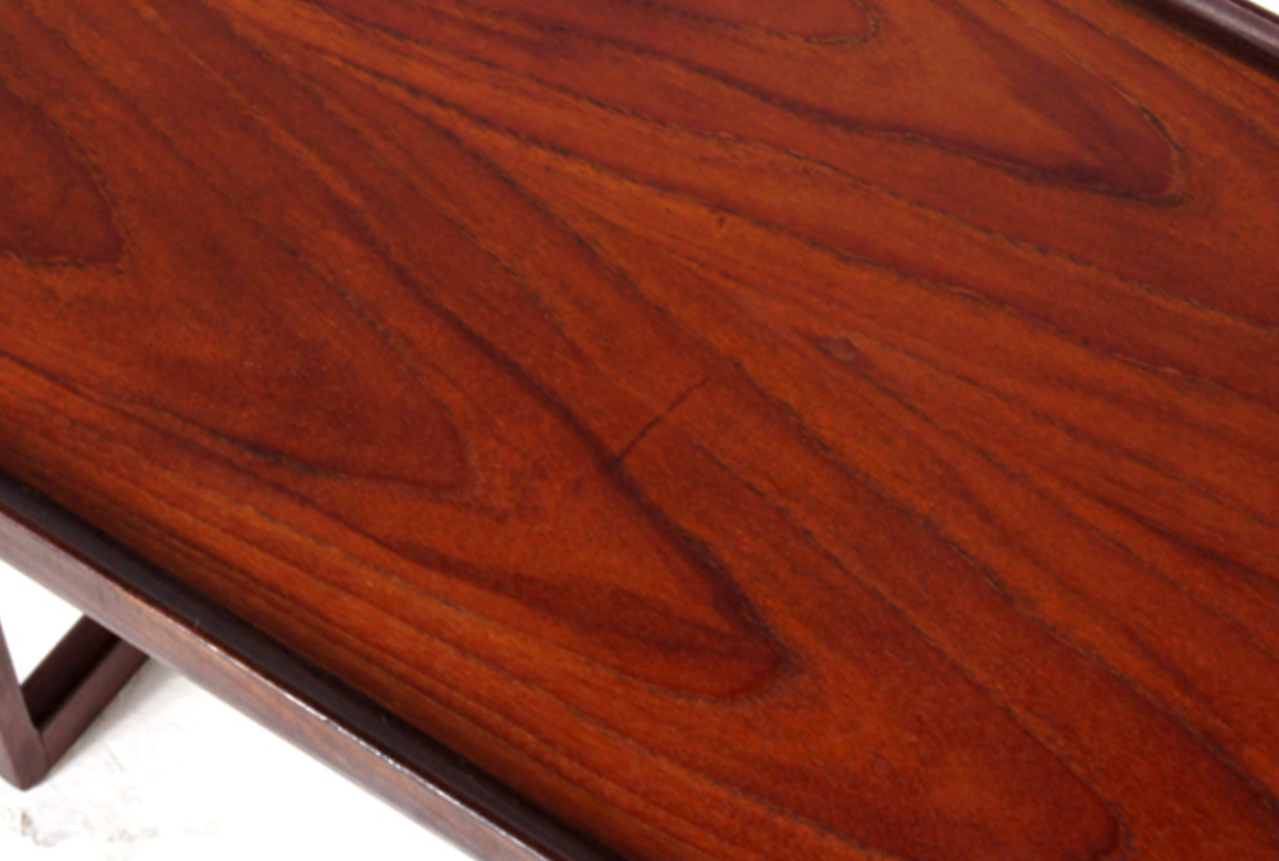 Vintage retro coffee table bench in Danish teak 60s 70s