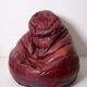 Pouf patchwork of red leather vintage burgundy 1970