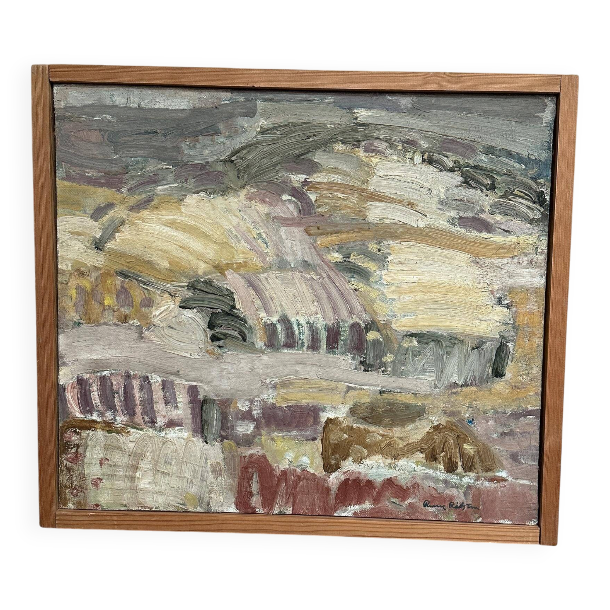 Swedish Oil on Canvas – “Catalan Landscape” by Rune Rådsten – Signed – Vintage & Framed