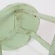 Industrial green painted stool with steel base and wooden top, France 1930s