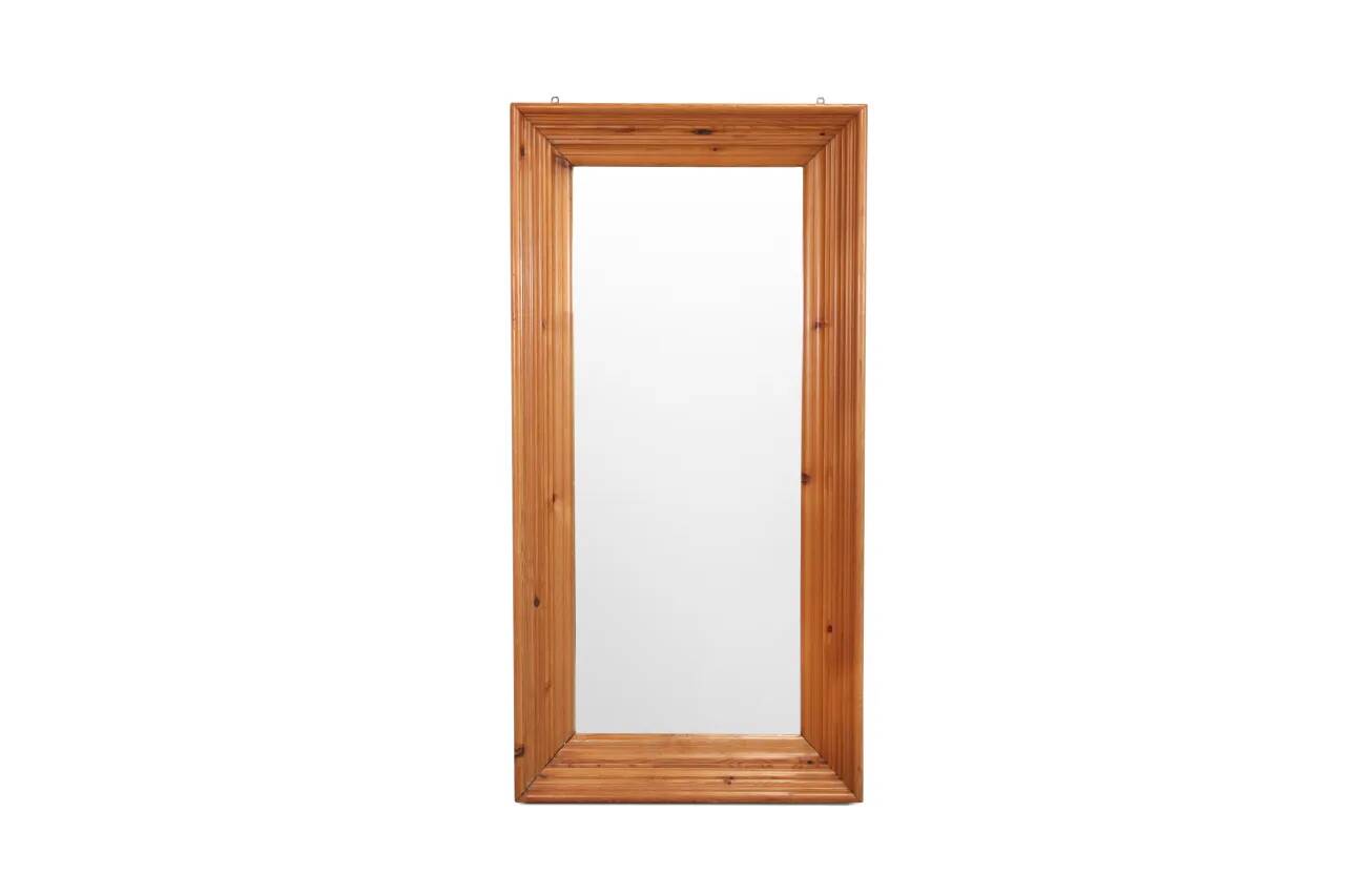 Grand miroir en pin vintage