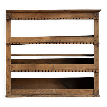 Rustic art populaire wall-mounted shelf, France, 19th century
