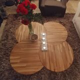 Industrial-style solid wood modular coffee table