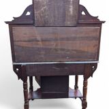 Antique Art Nouveau Dressing Table with Marble Top and Floral Ceramic Tiles