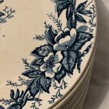 12 old blue dessert plates Eglantines Iron Land HB and Co.