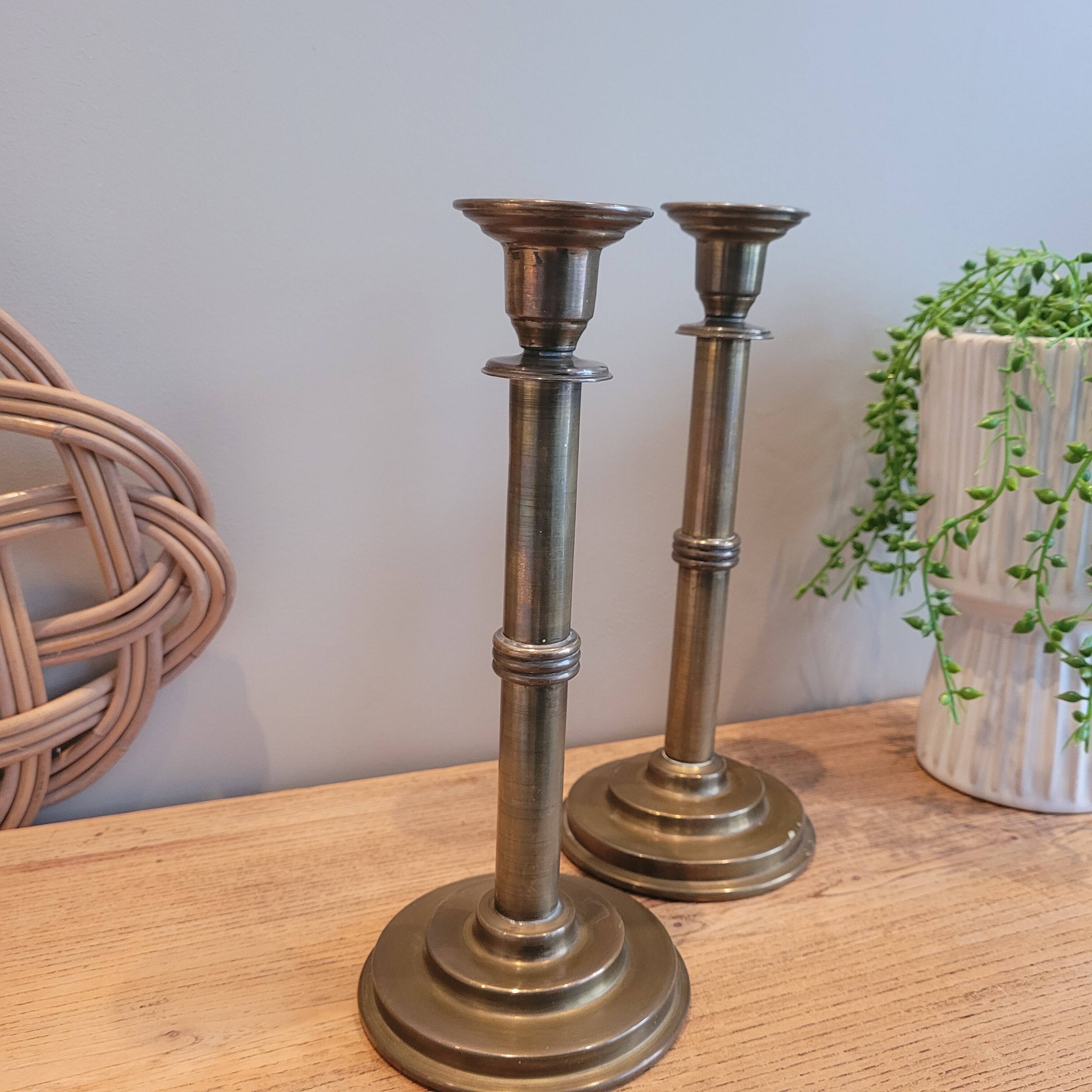 Pair of brass candle holders 22