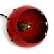Mid Century red and black small enameled pendant lamp with original canopy