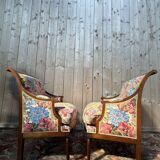 Pair of large armchairs in Louis XVI - Neoclassical style