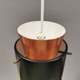 Small Danish hanging lamp from the 1980s in copper colour and black