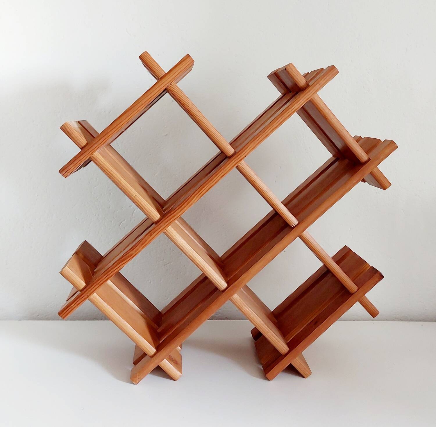 Vintage wooden cruciform shelf