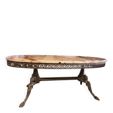 Table basse marbre et laiton