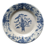 Plate XIX° in Gien with Asian plant motifs