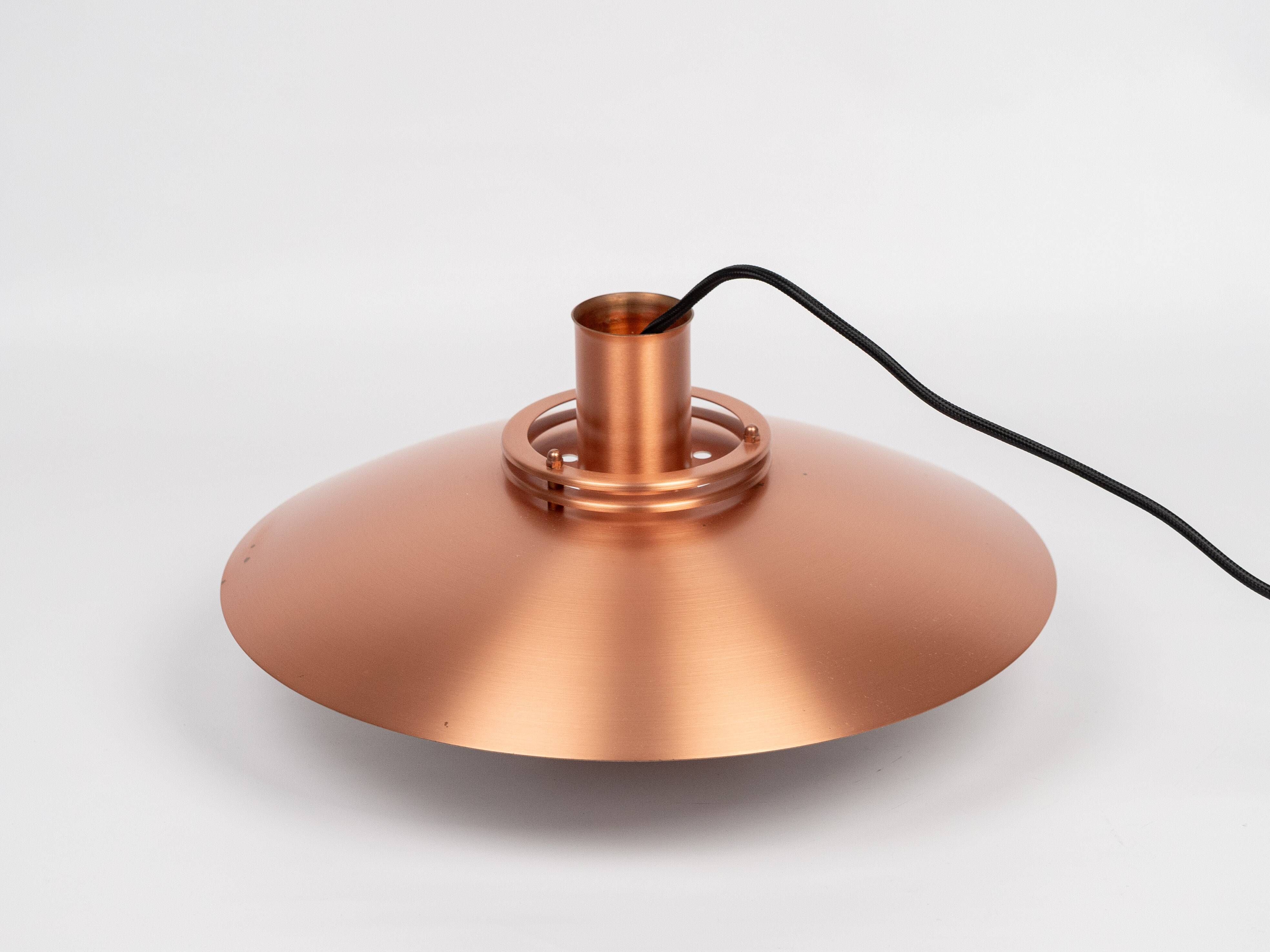 Vintage Copper Pendant Lamp by Form-Light, Danish Mid-Century Modern Lighti