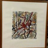 Abstract painting Rulo 1967 paper frame