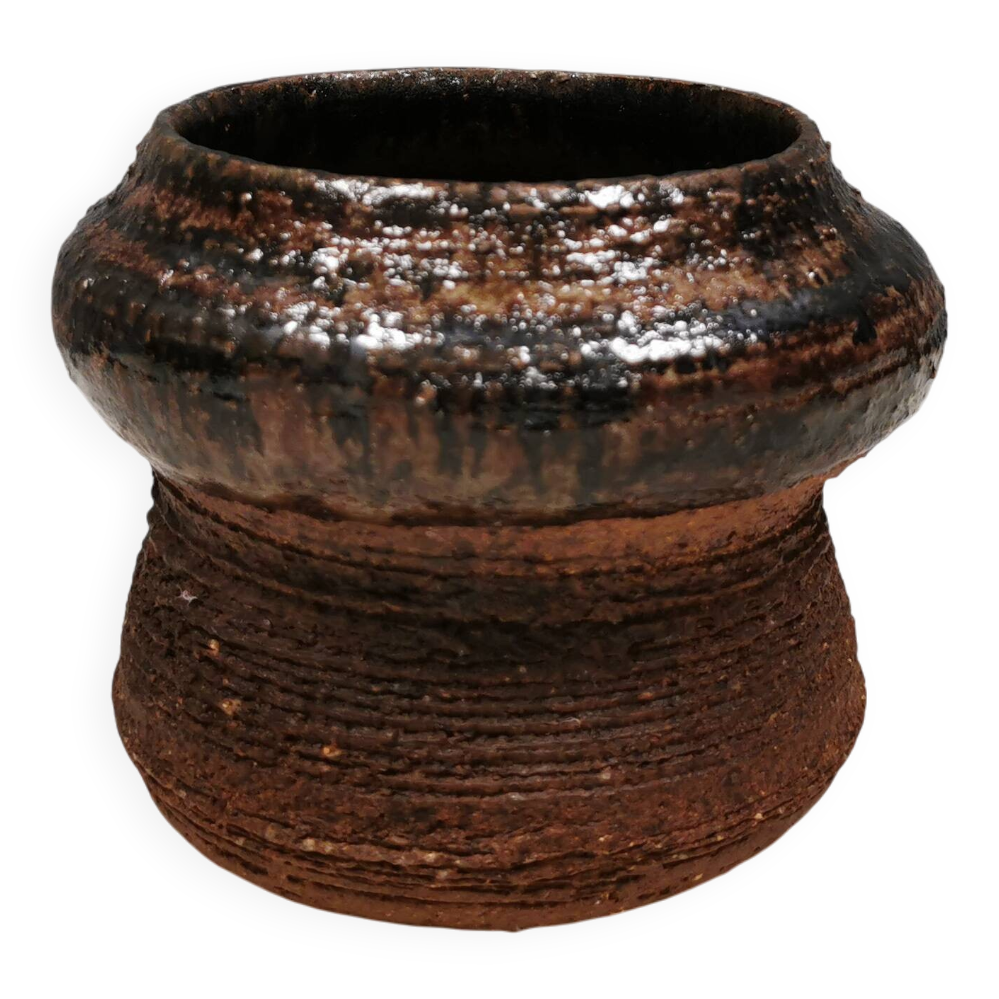 Petit vase en céramique tourné, danois et des années 70-80.