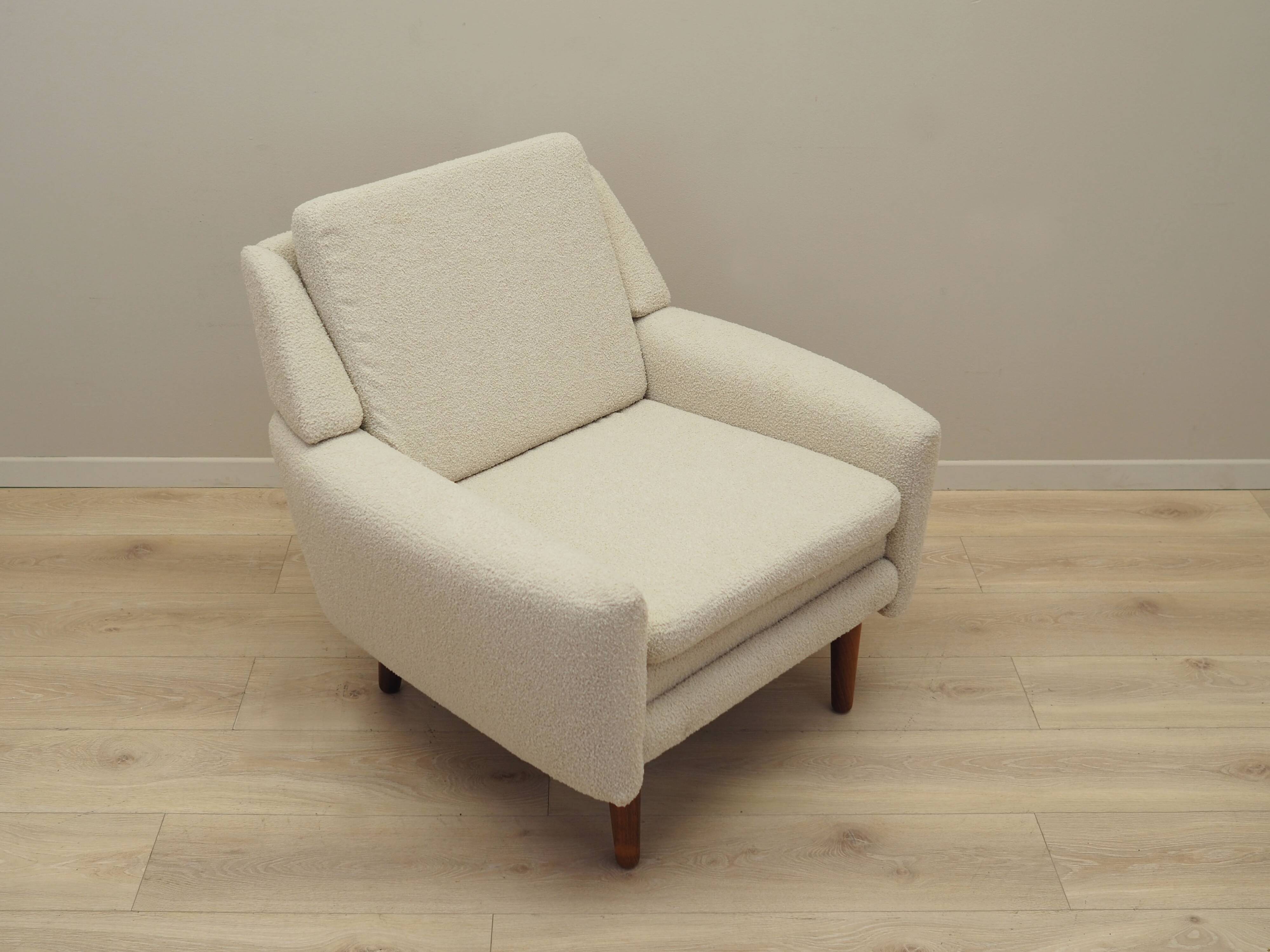 Cream armchair, Danish design, 1970s, production: Denmark