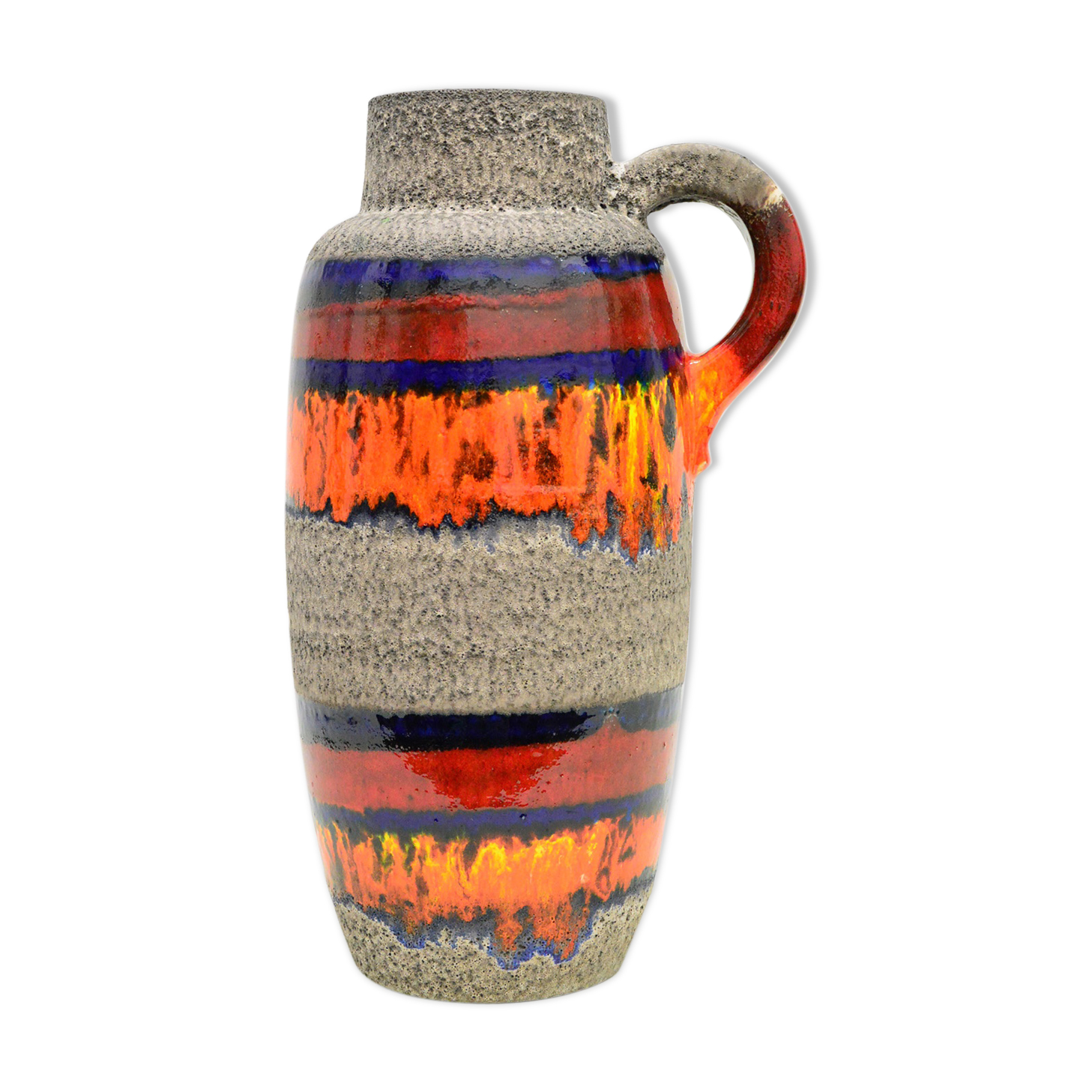 West Germany Fat Lava Ceramic Umbrella Stand, 1970s