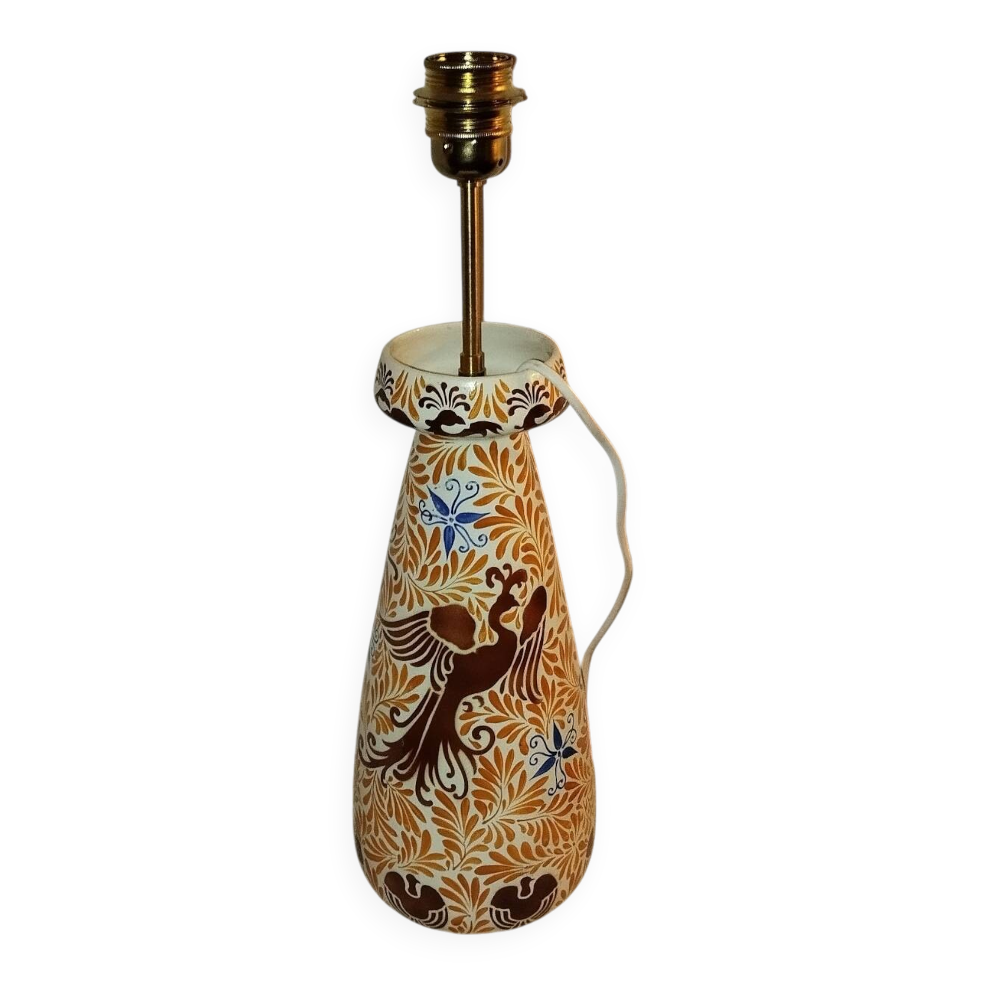 Art Deco Phoenix Bat Ceramic Lamp Base