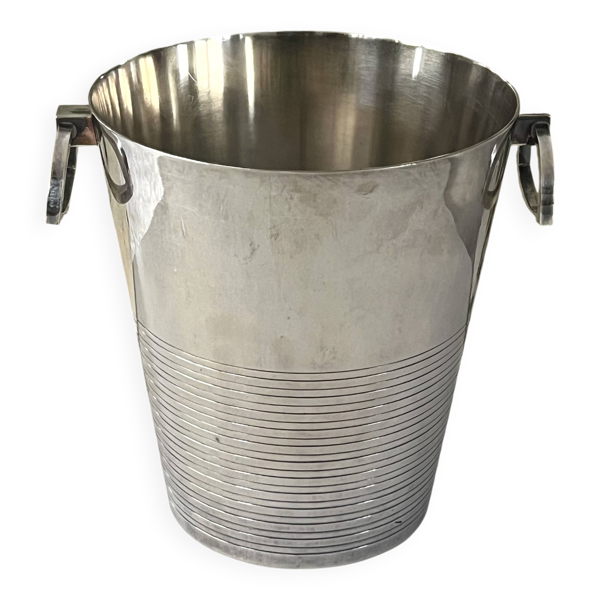 Seau à champagne en argent massif St Medard – Style Art Déco milieu du siècle