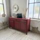Red lacquered enfilade 1970 160cm