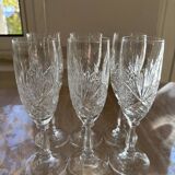 6 crystal champagne glasses