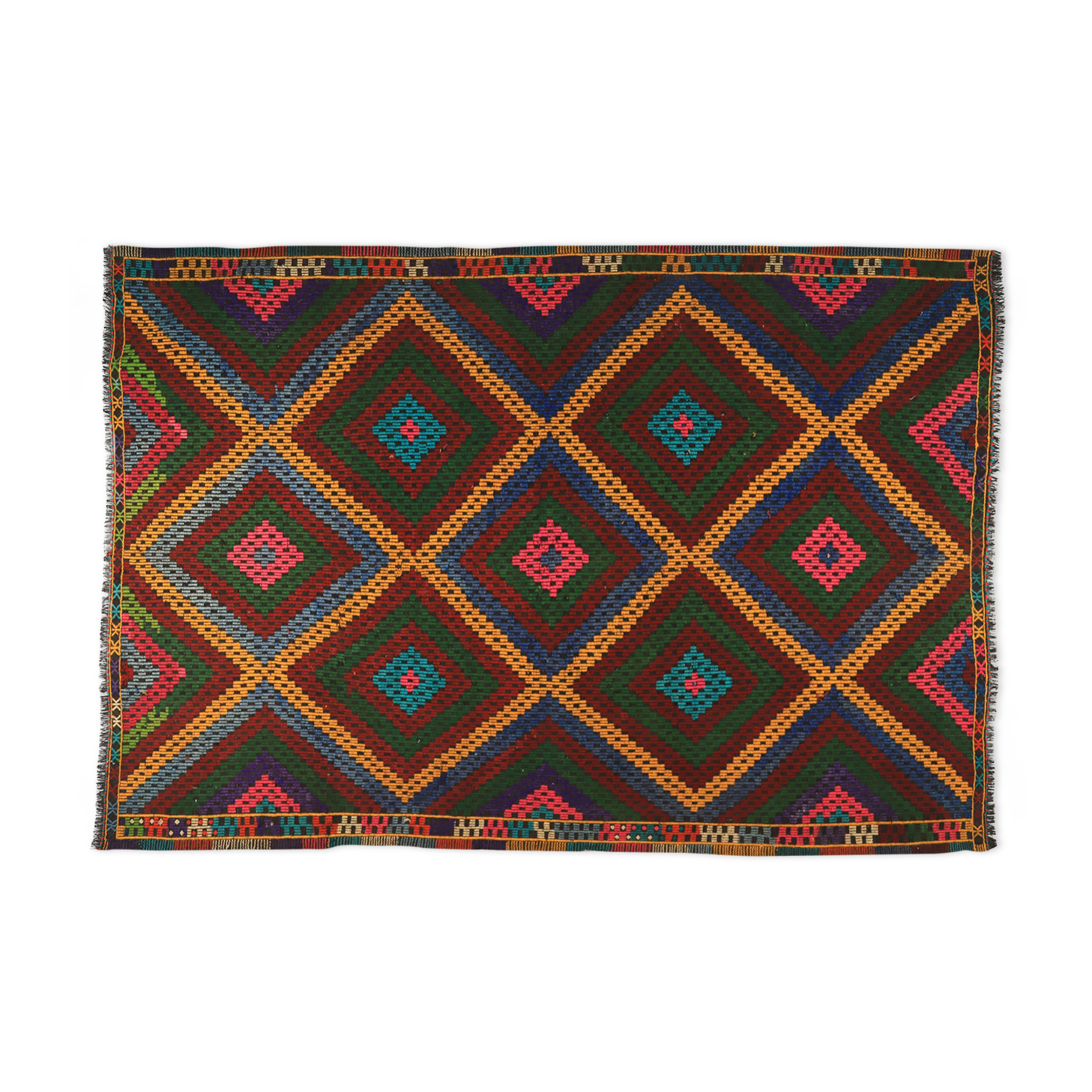 Anatolian handmade kilim rug 303 cm x 190 cm