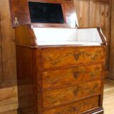 Mahogany and marble toilet chest of drawers - louis philippe period 19th century
