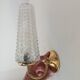 Vintage wall light in brass and etched glass.