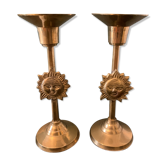 Lot de 2 bougeoirs soleil