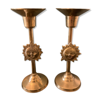 Lot de 2 bougeoirs soleil