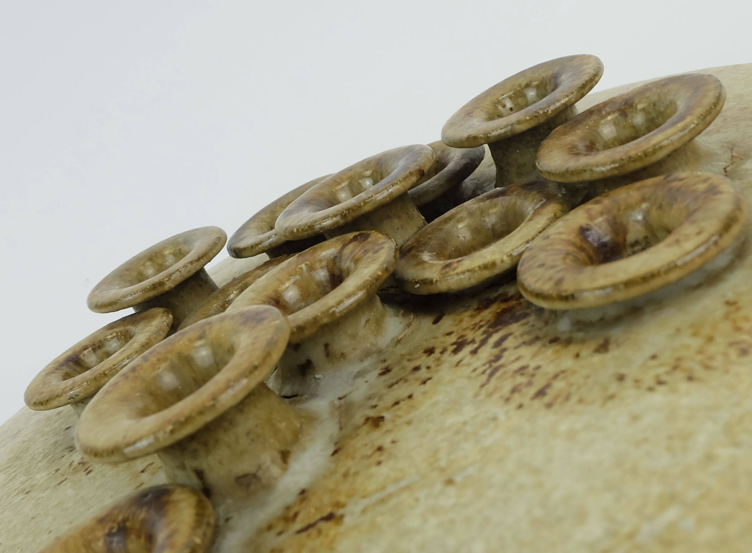 Large rudi stahl candle holder for 13 candles 1970s west german studio pottery