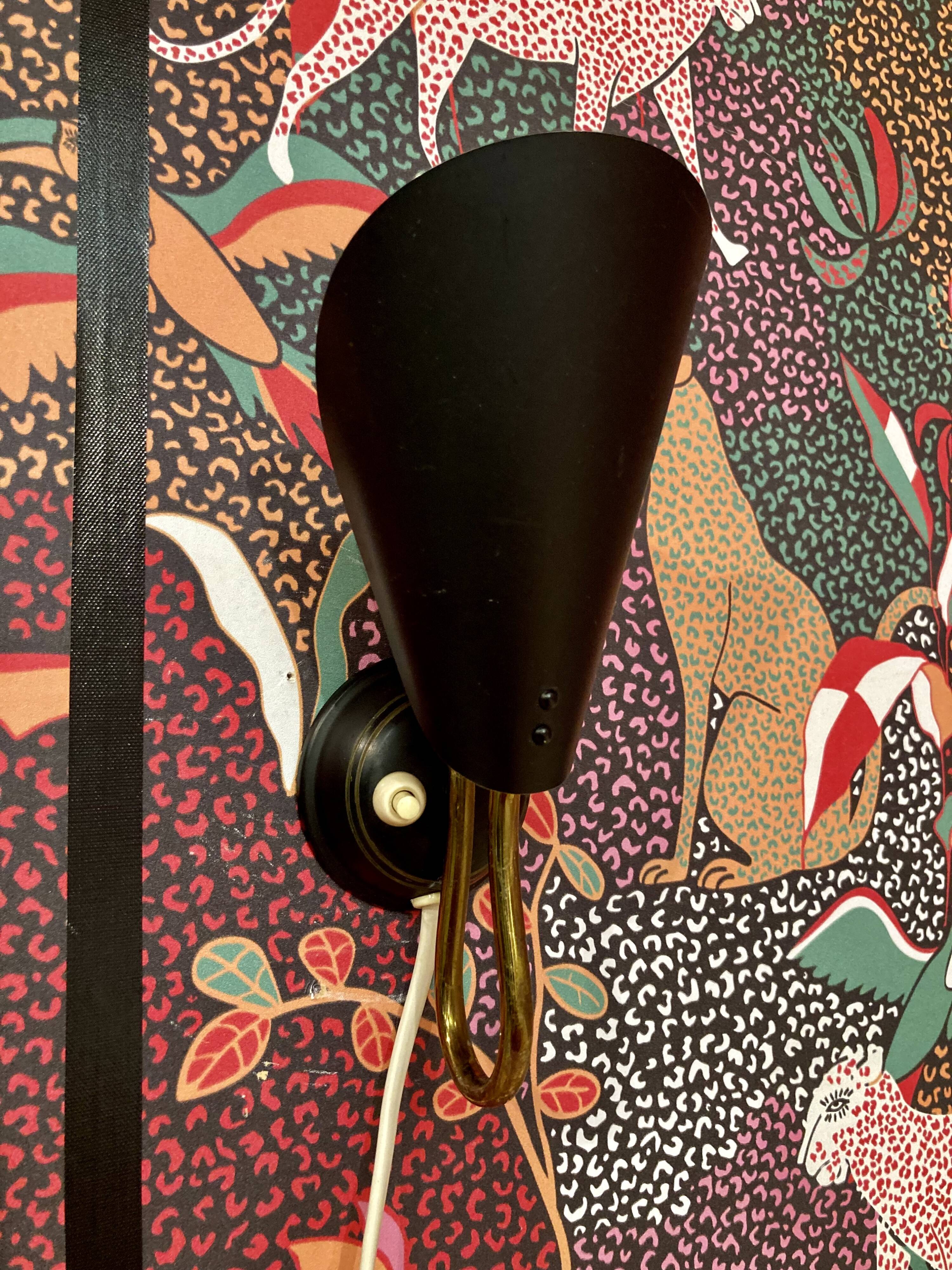 Applique noire Design scandinave 1950.