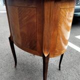 Chest of drawers old marquetry marble top style louis xvi