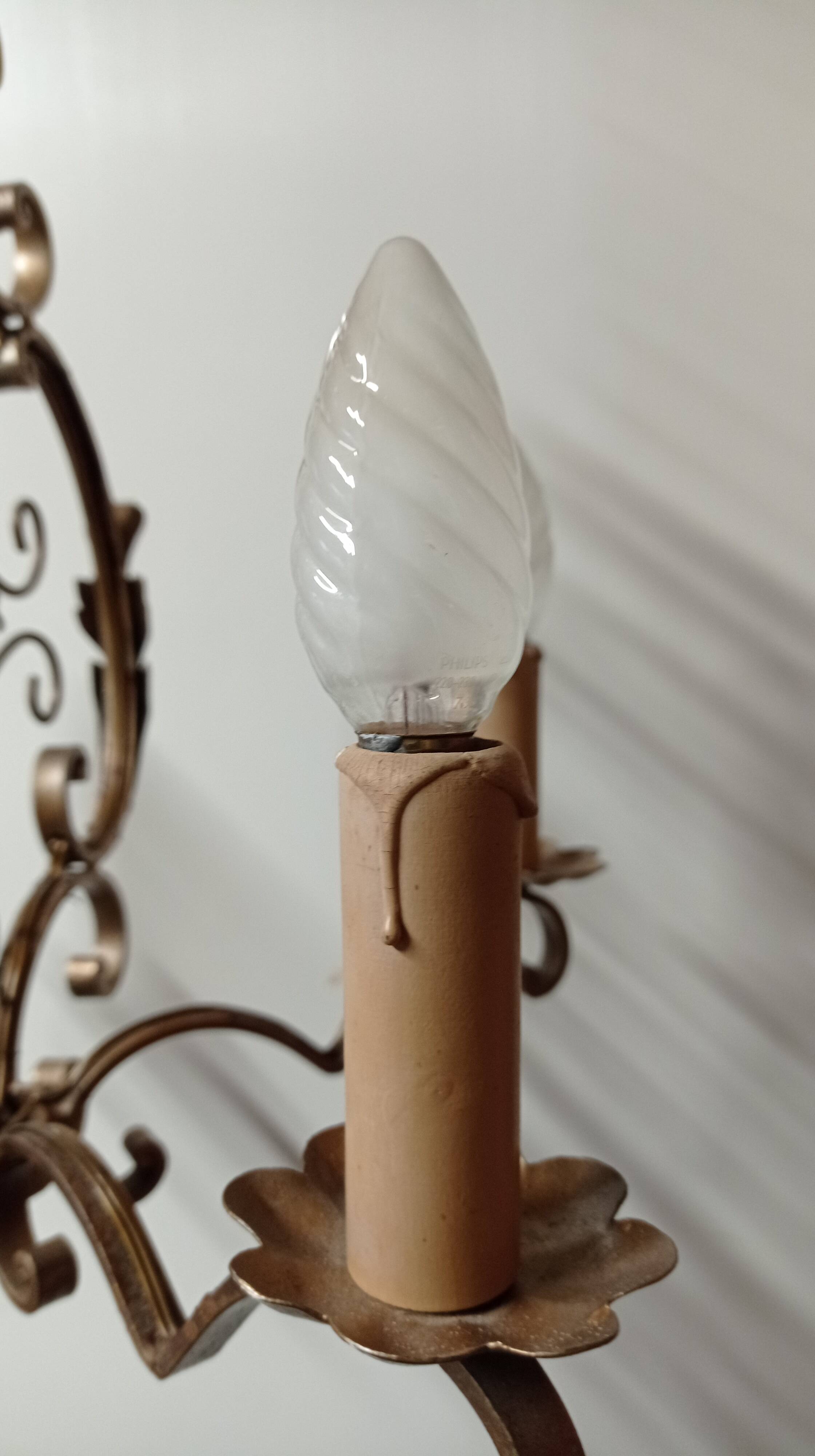 Bronze Cross Chandelier, 1940s