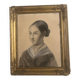 Portrait de jeune femme au fusain, école française vers 1840