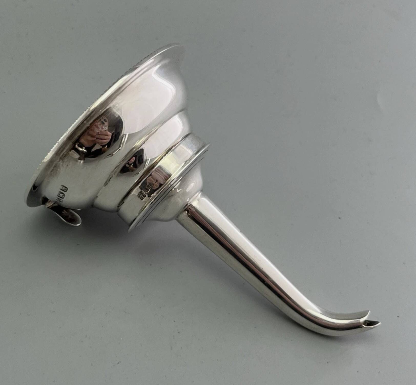 Exquisite Antique Sterling Silver Wine Funnel, Hallmarked, Gilded Superb Quality