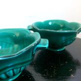 Pair of enamelled ceramic Vallauris cups