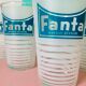 6 verres vintage fanta blanc et bleu