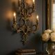 Large Italian Tole Gold Gilded Sconces Set of 2  1960’s 