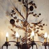 Large varnished metal wall light