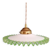 Art Deco suspension in white opaline and ouraline, 1920-30.
